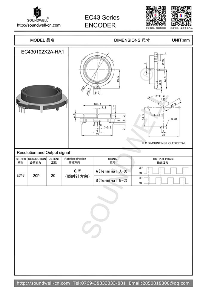 EC43中空編碼器